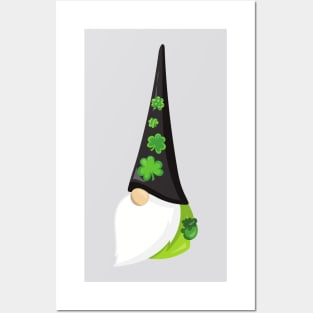 Saint Patrick's Day Gnome, Cute Gnome, Clovers Posters and Art